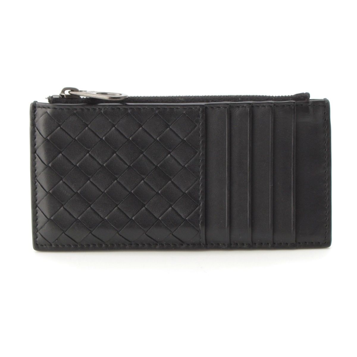 Bottega Veneta Leather Intrecciato Fragment Case Card Black