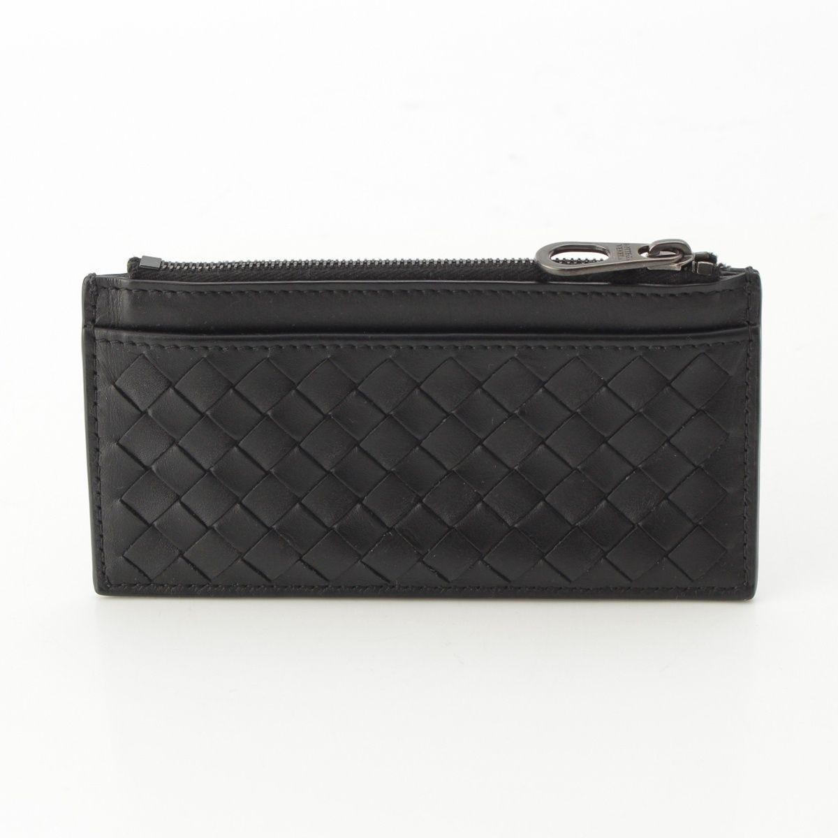 Bottega Veneta Leather Intrecciato Fragment Case Card Black — view 2