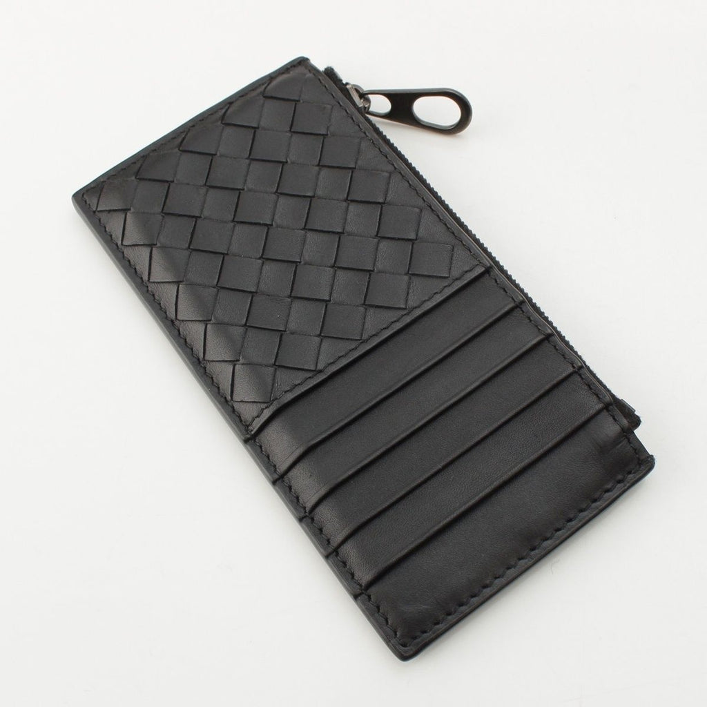 Bottega Veneta Leather Intrecciato Fragment Case Card Black — view 3
