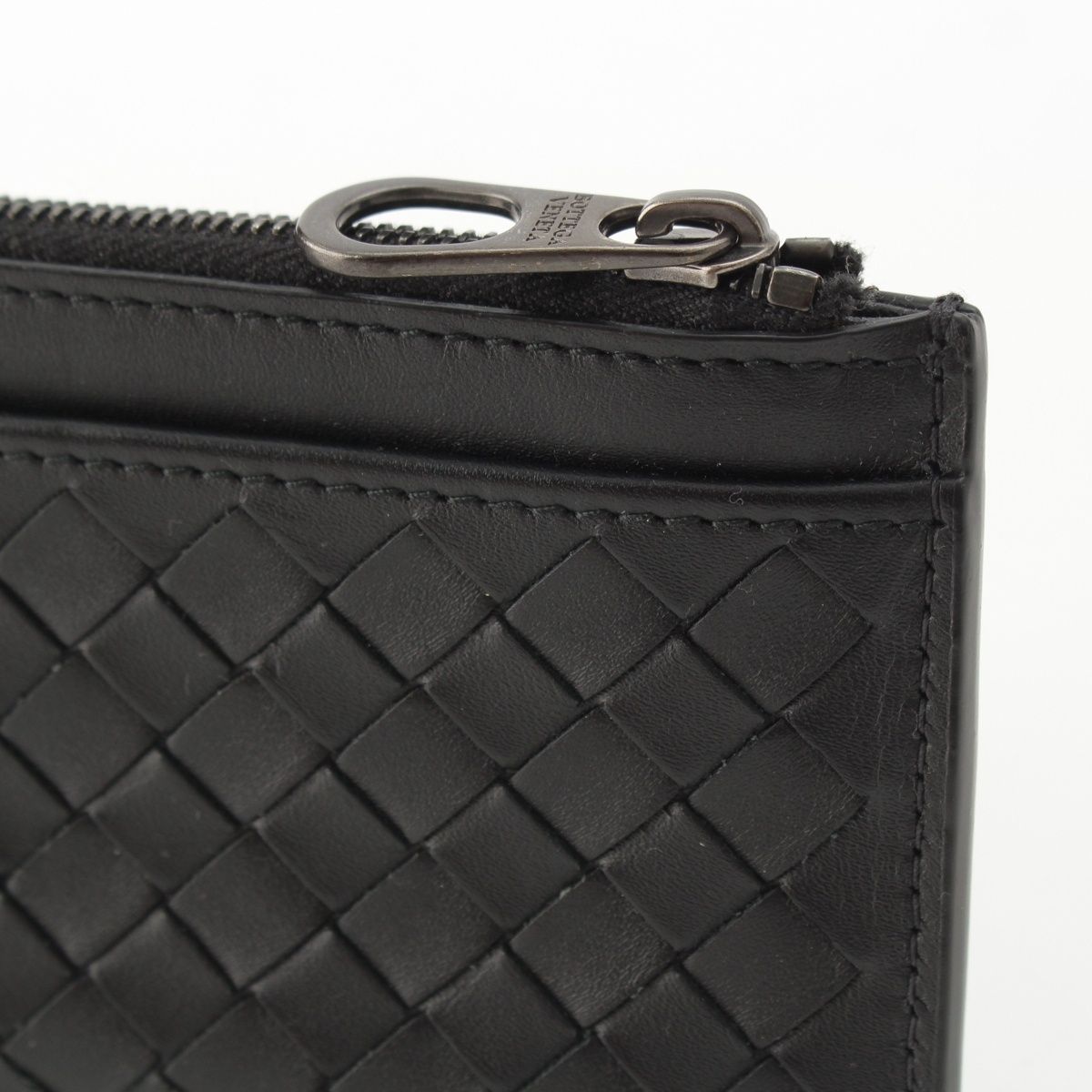 Bottega Veneta Leather Intrecciato Fragment Case Card Black — view 6