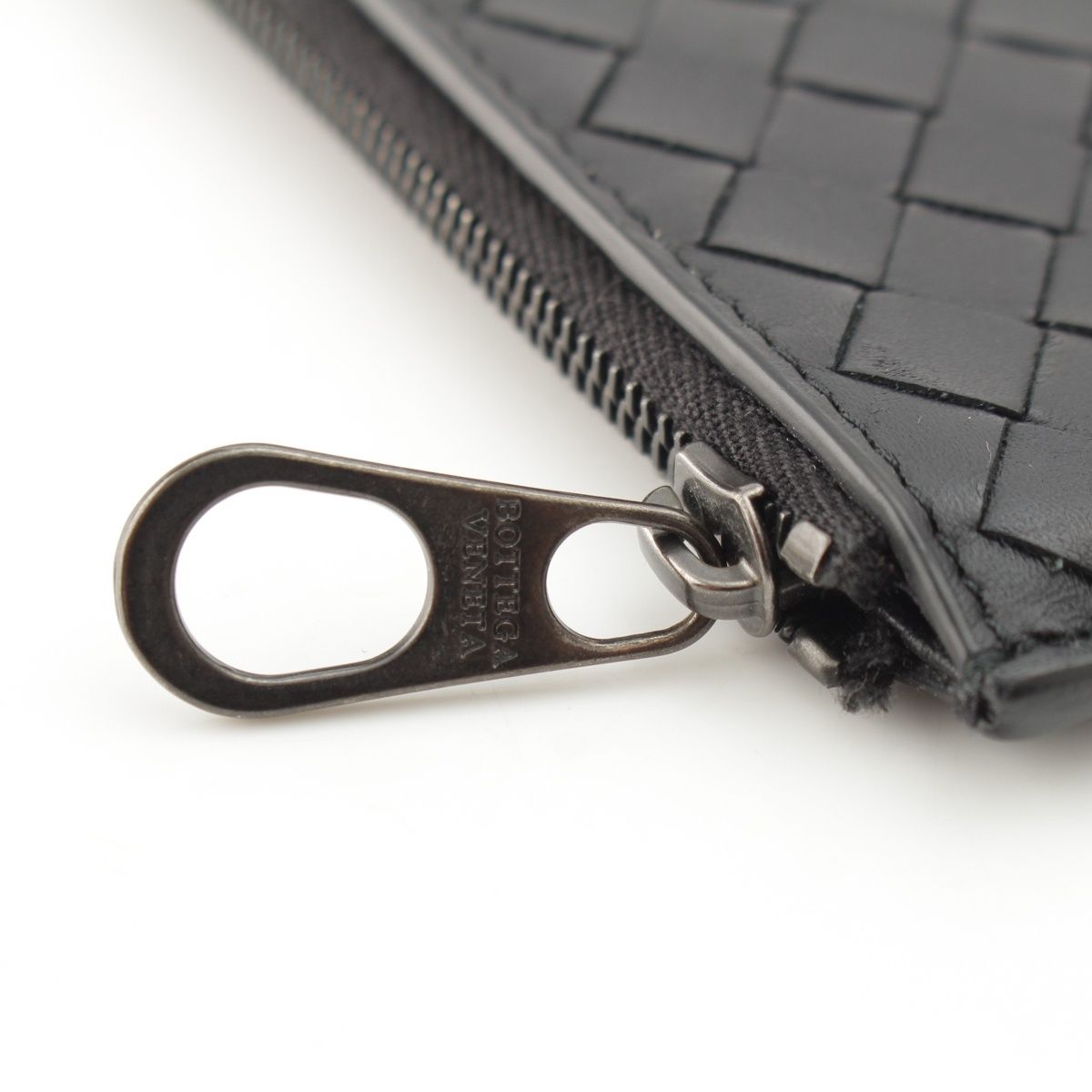 Bottega Veneta Leather Intrecciato Fragment Case Card Black — view 7