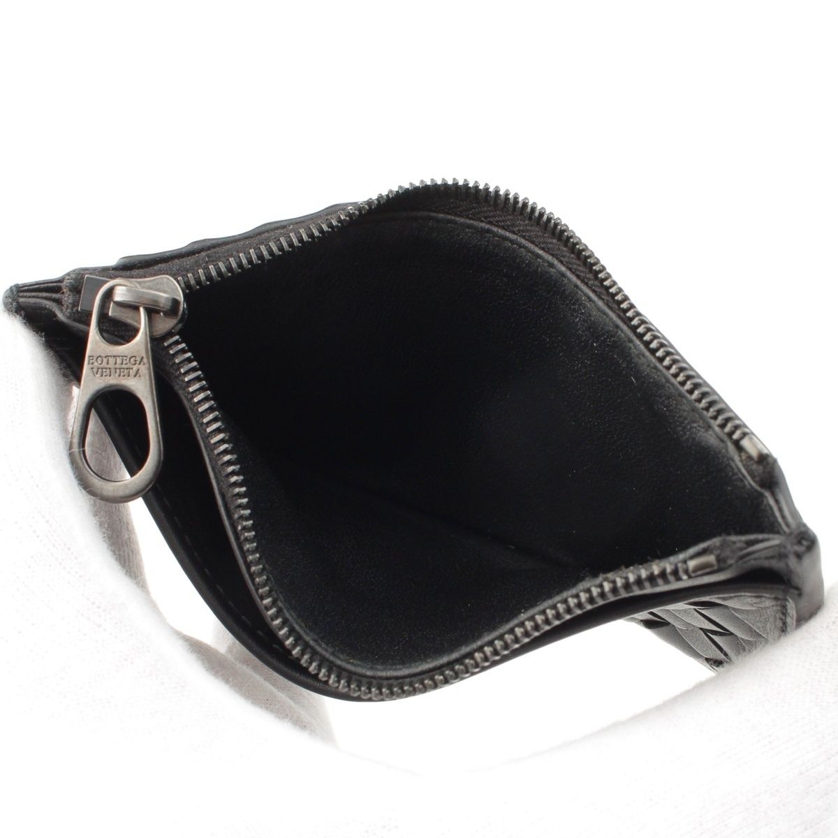 Bottega Veneta Leather Intrecciato Fragment Case Card Black — view 4