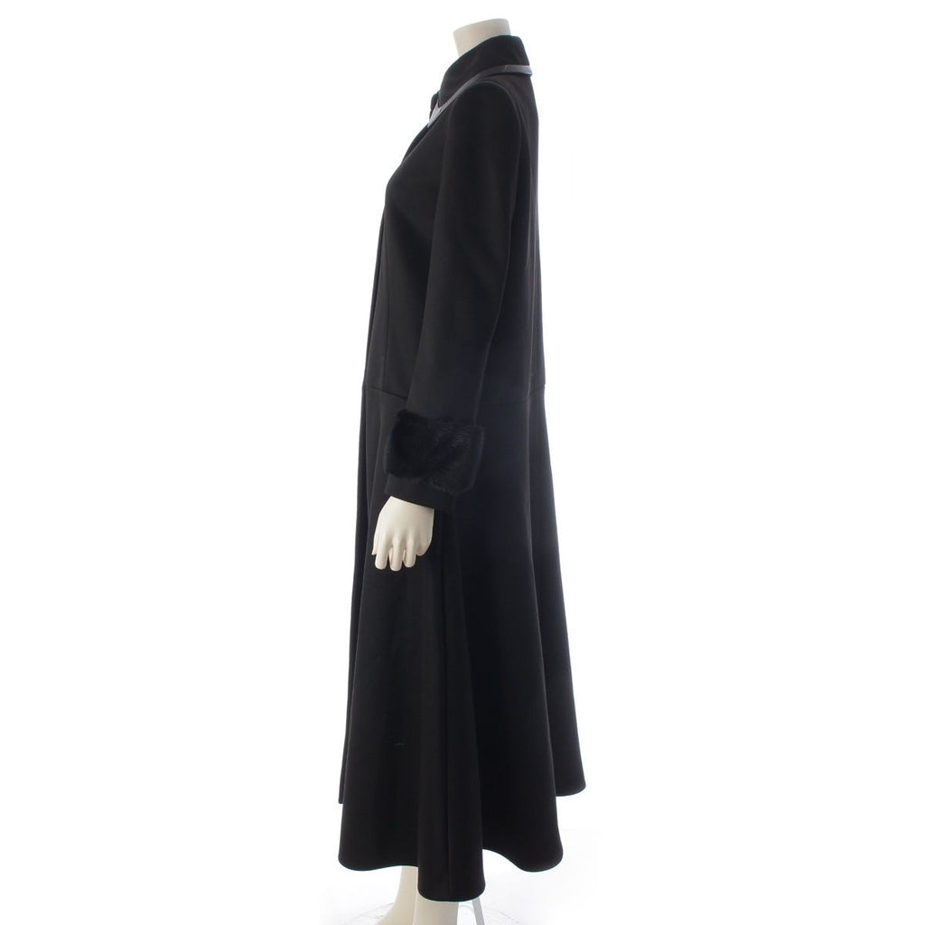 Fendi Karlaga Feld Era Mink Half Zip Long Coat Black 38 — view 3