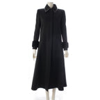 Fendi Karlaga Feld Era Mink Half Zip Long Coat Black 38
