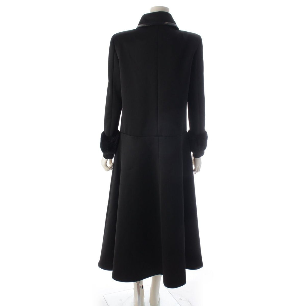 Fendi Karlaga Feld Era Mink Half Zip Long Coat Black 38 — view 4