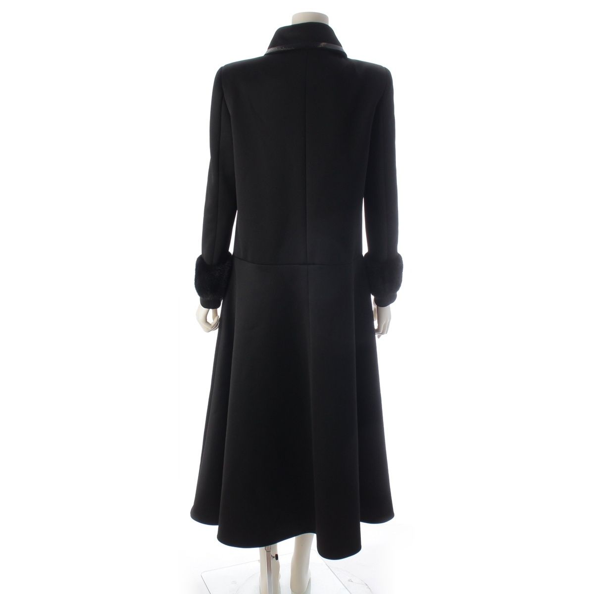 Fendi Karlaga Feld Era Mink Half Zip Long Coat Black 38 — view 4
