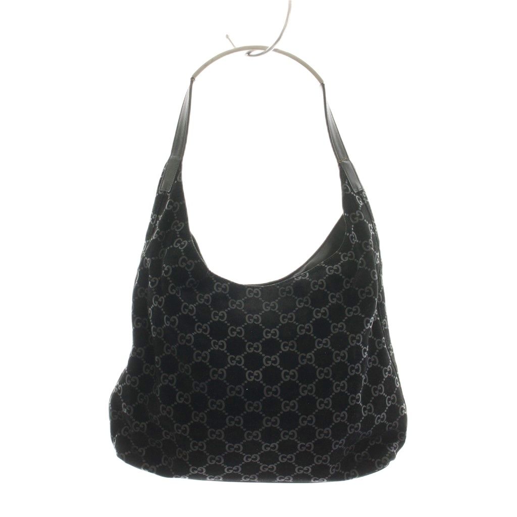 Gucci Shoulder Bag GG Pattern Suede Black 001 YM OH — view 2