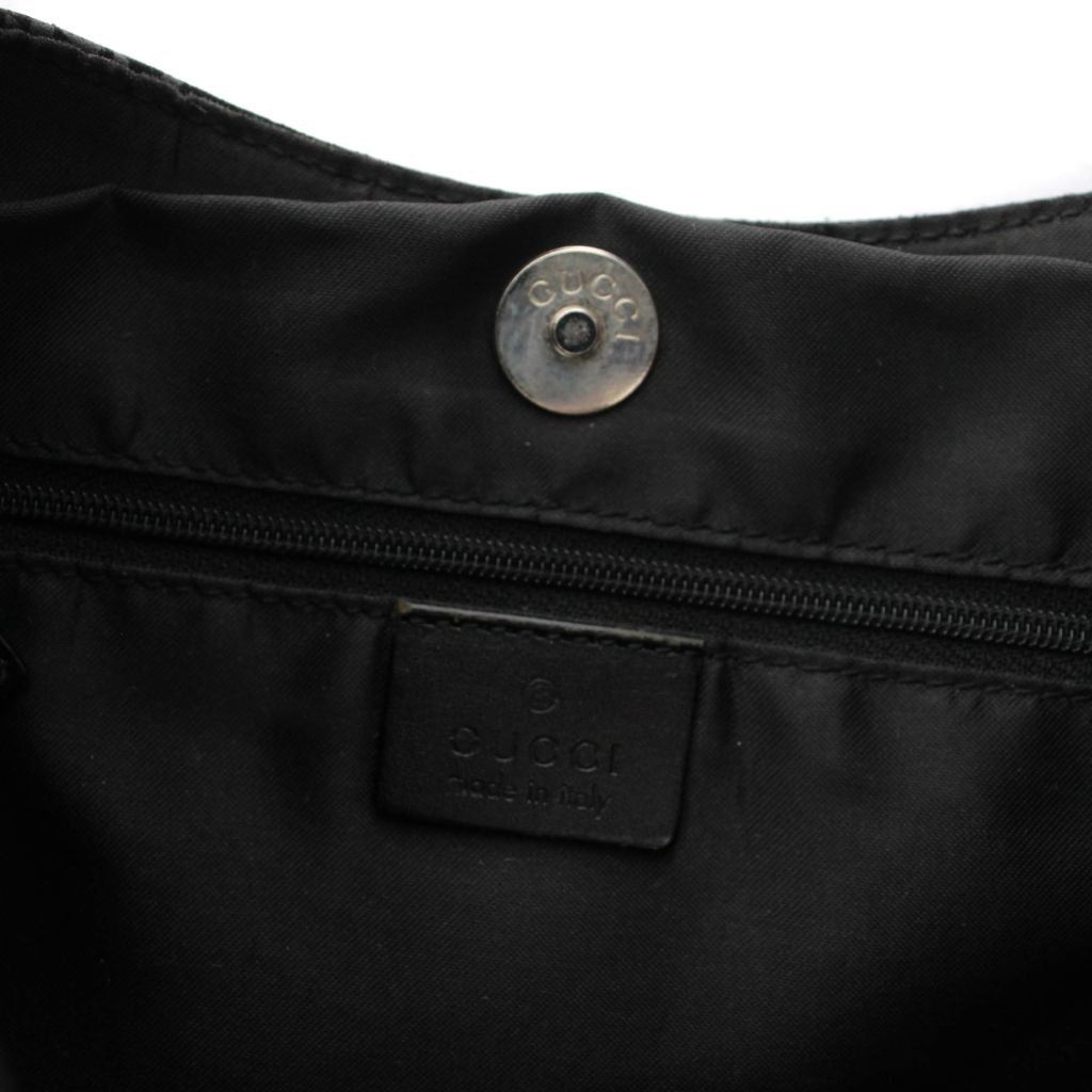 Gucci Shoulder Bag GG Pattern Suede Black 001 YM OH — view 6