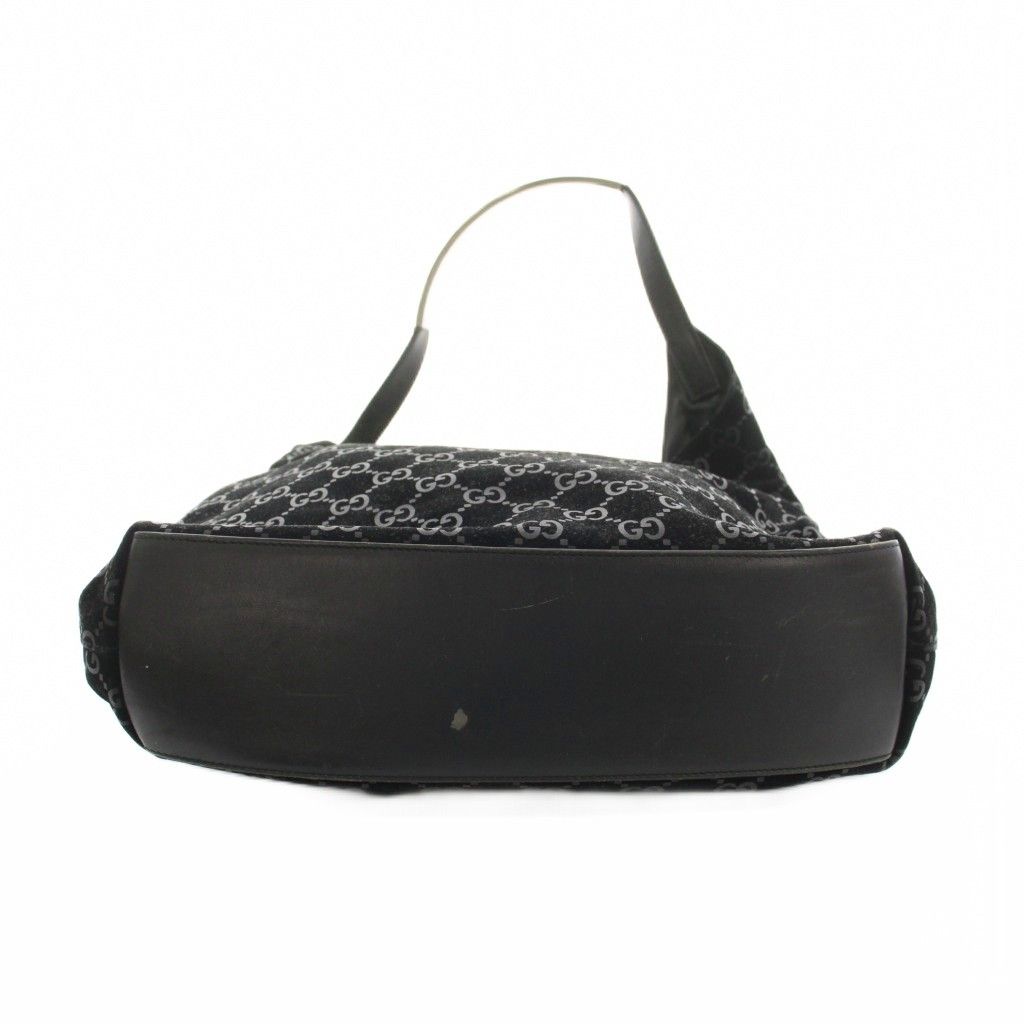 Gucci Shoulder Bag GG Pattern Suede Black 001 YM OH — view 4