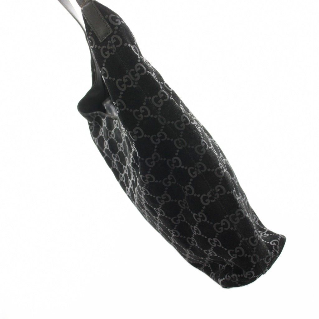 Gucci Shoulder Bag GG Pattern Suede Black 001 YM OH — view 3