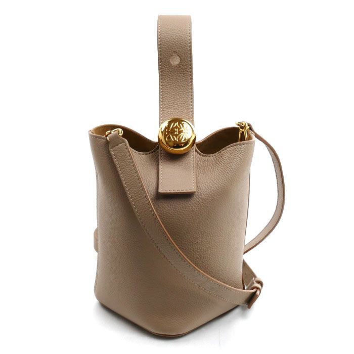 Loewe Pebble Bucket Mini 2-Way Shoulder Bag Sand