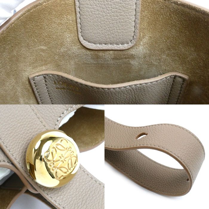 Loewe Pebble Bucket Mini 2-Way Shoulder Bag Sand — view 5