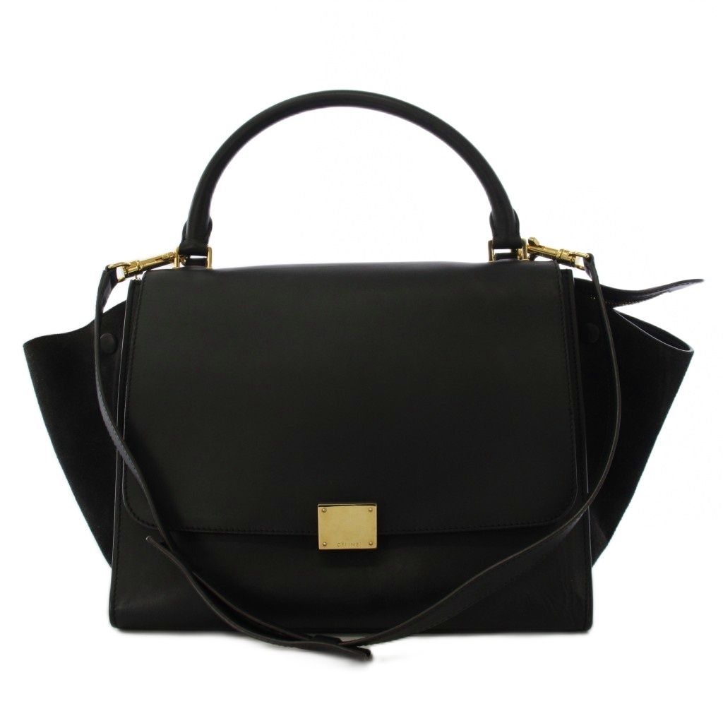 Celine Trapeze 2-Way Shoulder Bag Leather Black KH