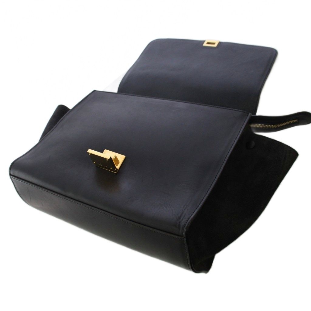 Celine Trapeze 2-Way Shoulder Bag Leather Black KH — view 5