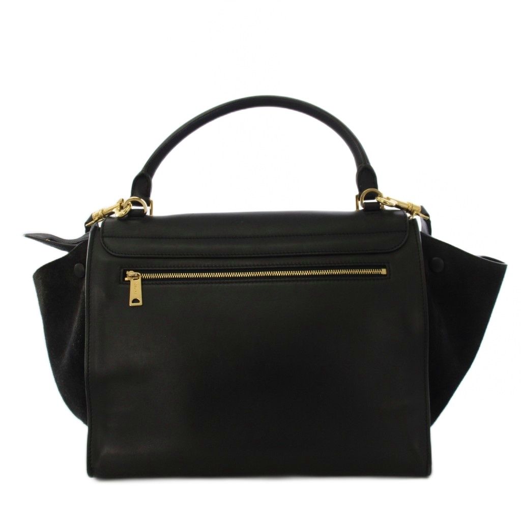 Celine Trapeze 2-Way Shoulder Bag Leather Black KH — view 3