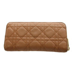 Dior Lady Cannage Wallet Zip Around Coin Purse Leather Brown an — view 2