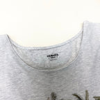 Hermes Print T-Shirt Crew Neck Top Botanical Pattern 36 Light Gray Cotton — view 6