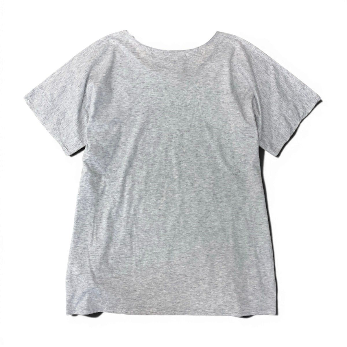 Hermes Print T-Shirt Crew Neck Top Botanical Pattern 36 Light Gray Cotton — view 3