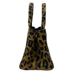 Prada Tote Canapa Light Brown Black Leopard Print — view 2