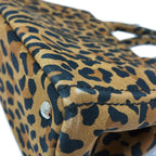 Prada Tote Canapa Light Brown Black Leopard Print — view 6