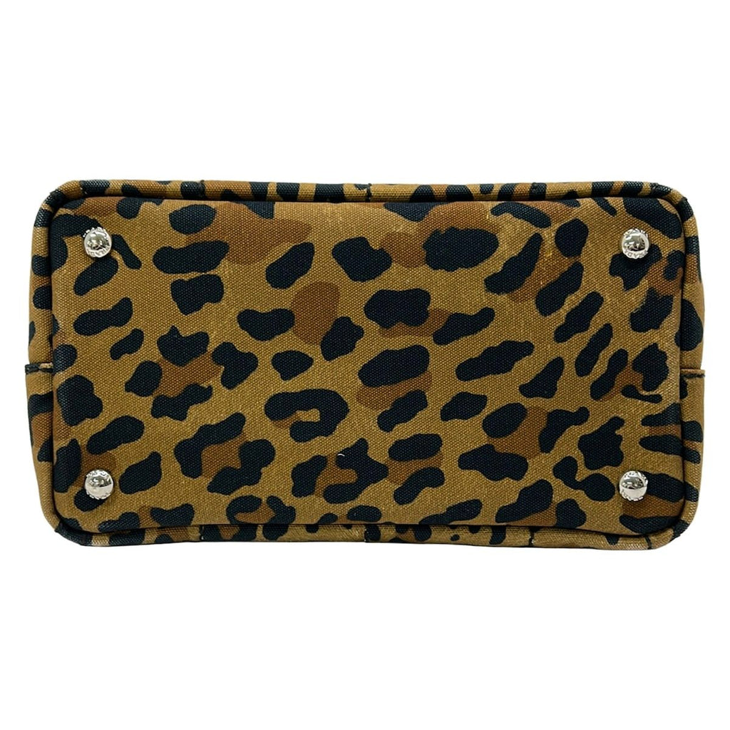 Prada Tote Canapa Light Brown Black Leopard Print — view 5