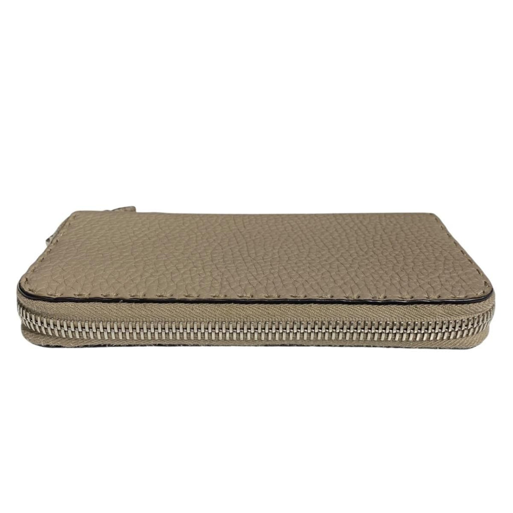 Fendi Wallet Selleria Zip Around Gray Beige Leather — view 7