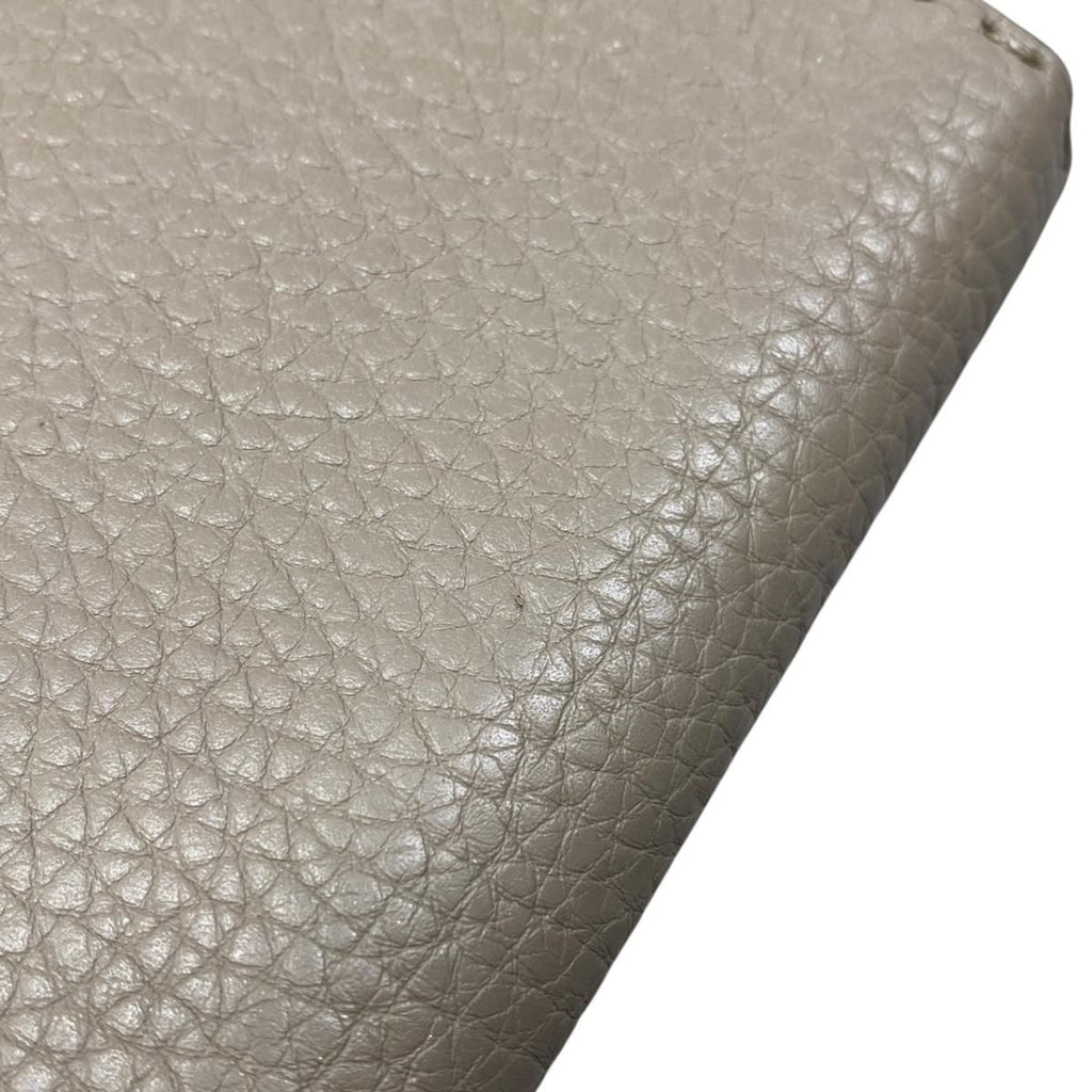 Fendi Wallet Selleria Zip Around Gray Beige Leather — view 5