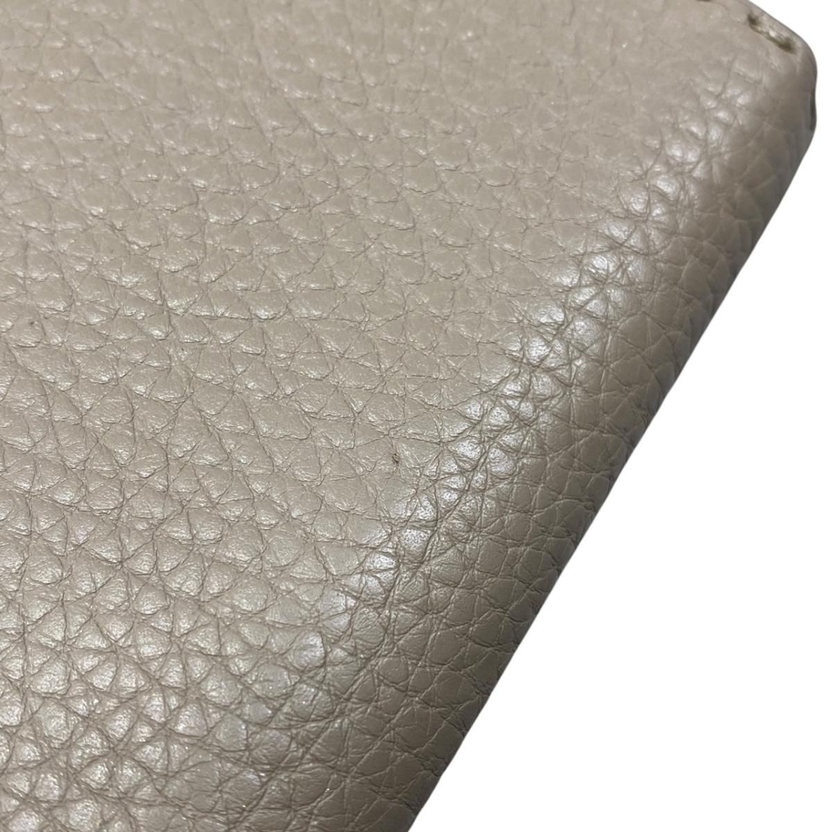 Fendi Wallet Selleria Zip Around Gray Beige Leather — view 5