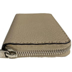 Fendi Wallet Selleria Zip Around Gray Beige Leather — view 4