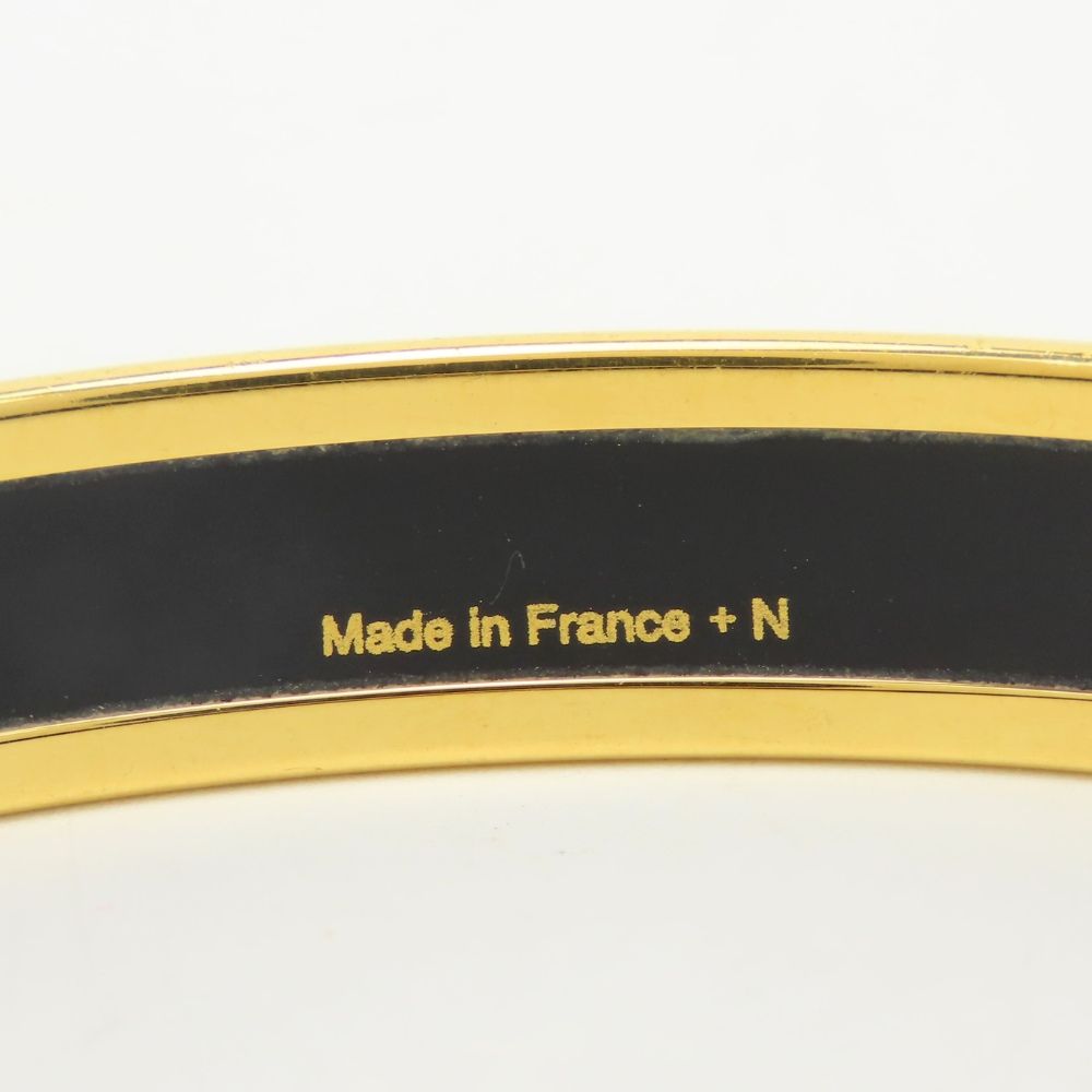 Hermes Bangle Enamel PM Metal White Multicolor Gold Cloisonne Bracelet — view 6