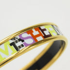 Hermes Bangle Enamel PM Metal White Multicolor Gold Cloisonne Bracelet — view 8