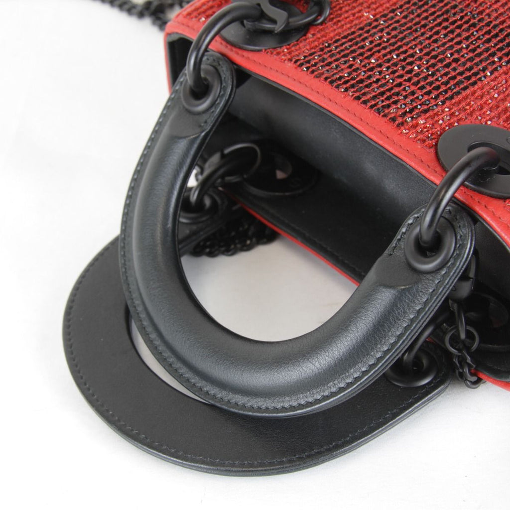 Dior Price Shoulder Bag Leather Rhinestone — view 8