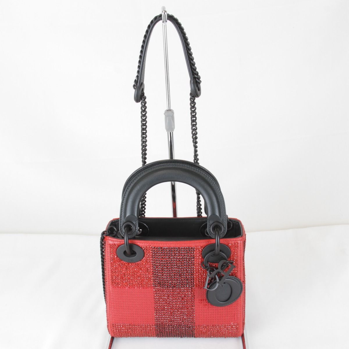 Dior Price Shoulder Bag Leather Rhinestone