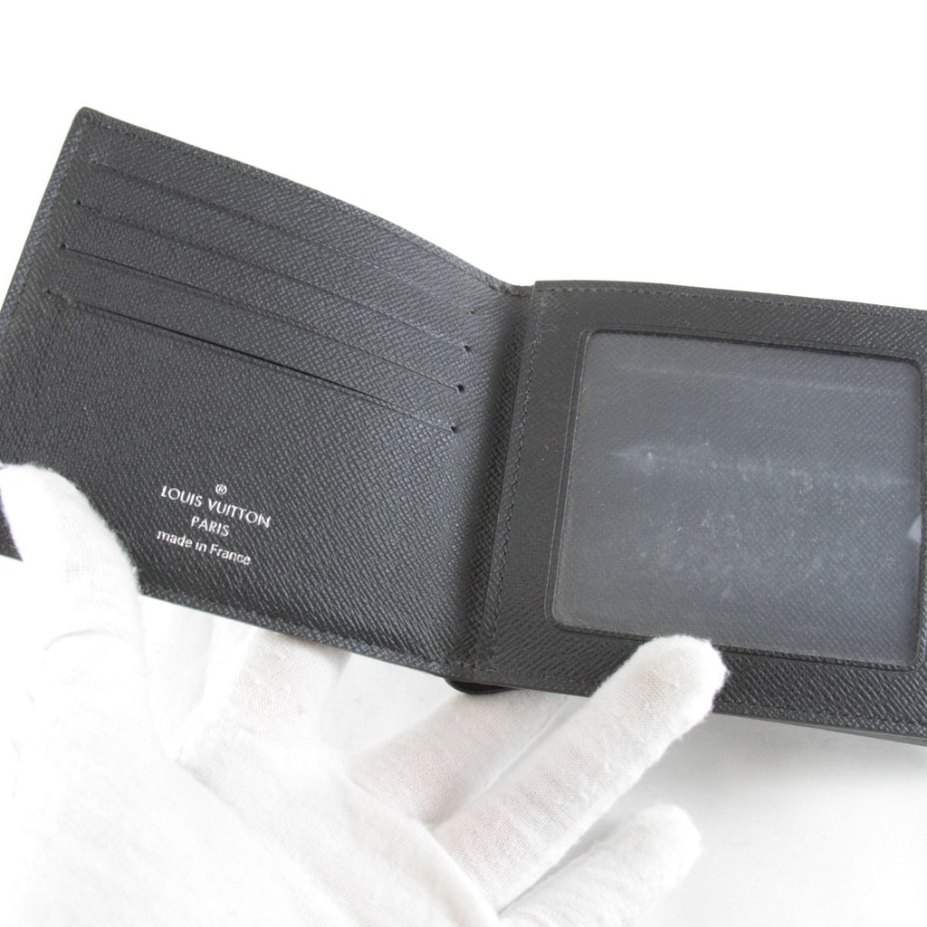Louis Vuitton Price Portefeuille Americano NM Box Bifold Wallet Taiga Black — view 6