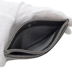 Chanel Card Case Quilted CC Filigree Caviar Leather Gray Silver Metallic — view 4