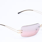 Chanel Rimless Sunglasses Eyewear CC Logo Brown Gold — view 4