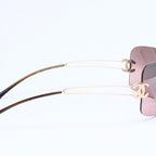 Chanel Rimless Sunglasses Eyewear CC Logo Brown Gold — view 5