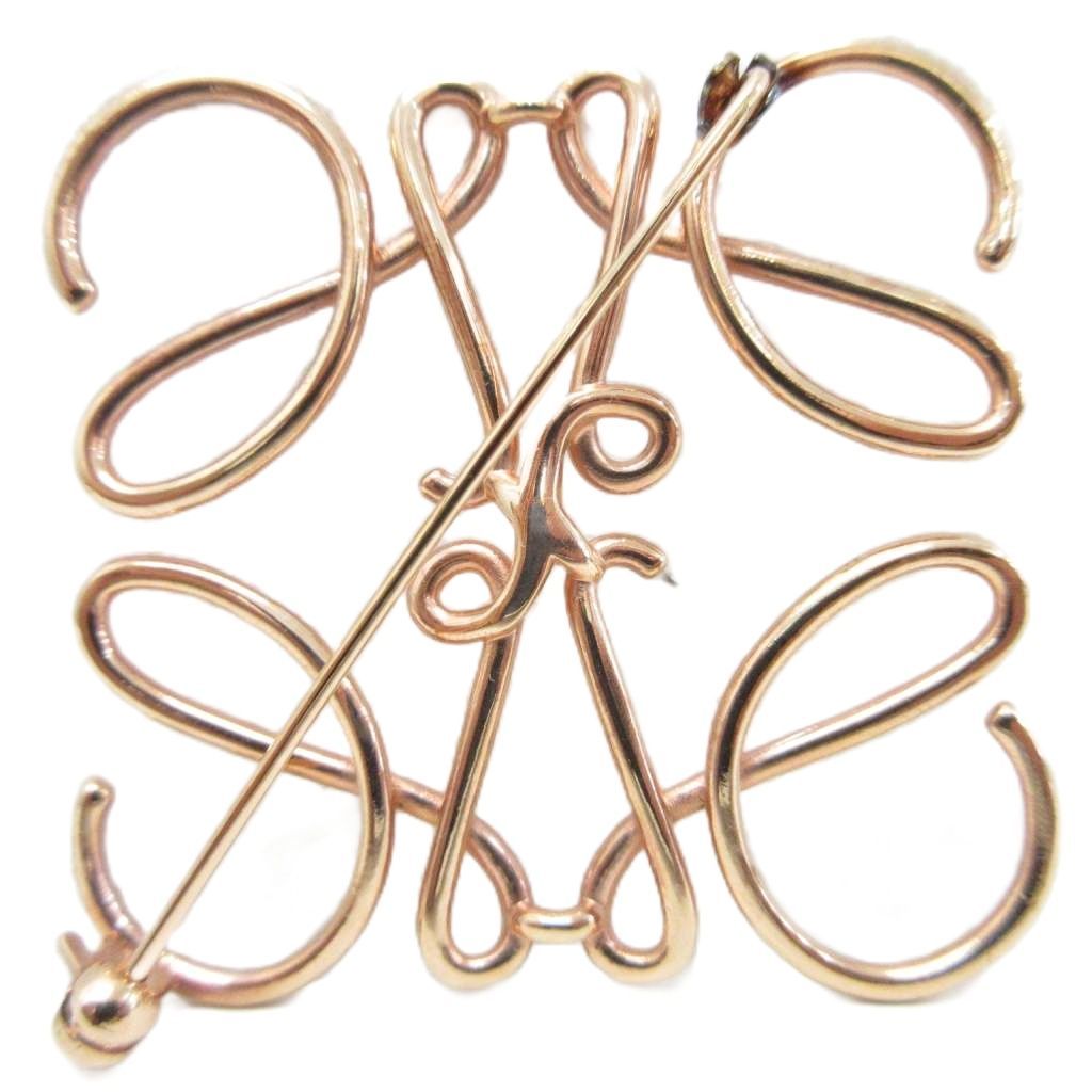 Loewe Anagram Brooch Pin Badge Logo Rose Gold — view 2