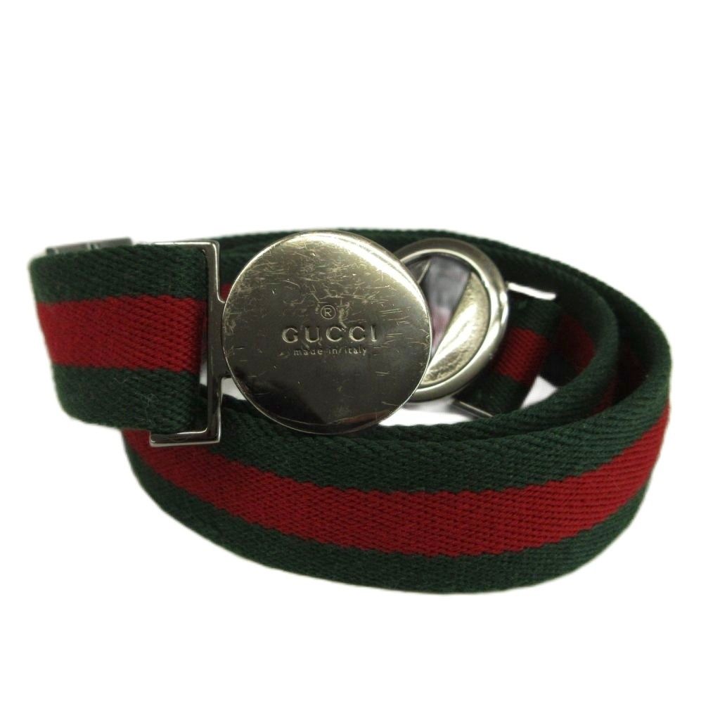 Gucci Ring Belt Canvas Sherry Line Logo Round