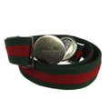 Gucci Ring Belt Canvas Sherry Line Logo Round