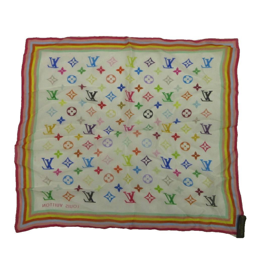 Louis Vuitton Monogram Multicolor Scarf Oval Lightweight Silk All Over Logo — view 2