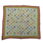 Louis Vuitton Monogram Multicolor Scarf Oval Lightweight Silk All Over Logo