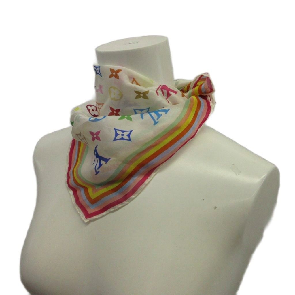 Louis Vuitton Monogram Multicolor Scarf Oval Lightweight Silk All Over Logo — view 5