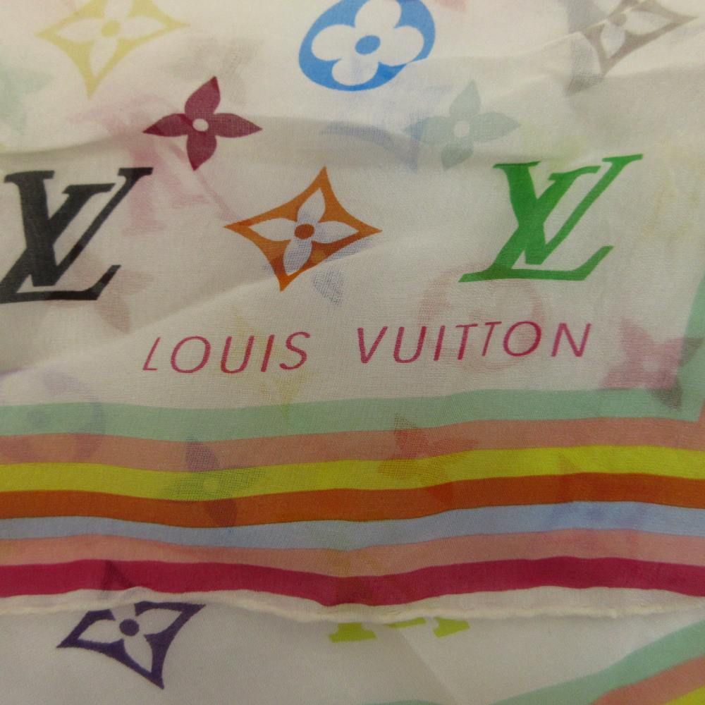 Louis Vuitton Monogram Multicolor Scarf Oval Lightweight Silk All Over Logo — view 4