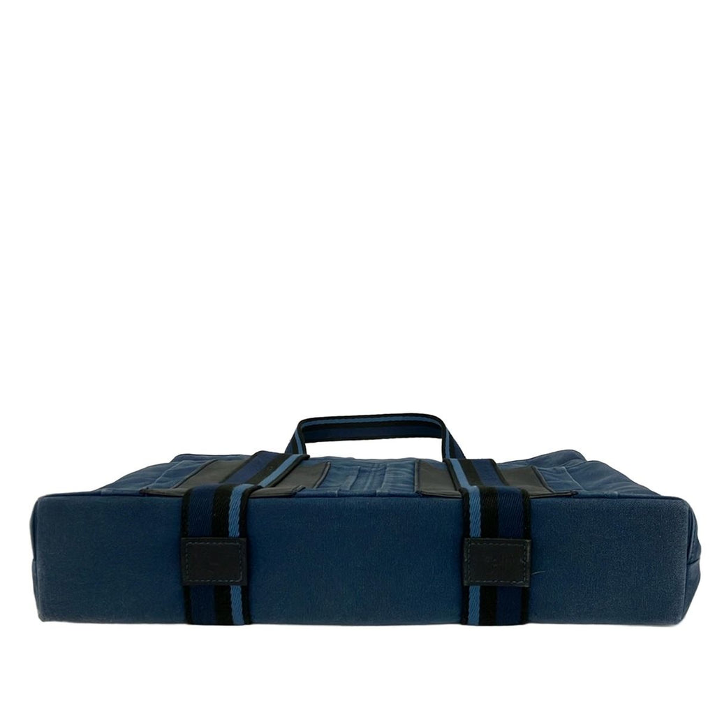 Hermes Tote Troca Horizontal MM Blue Navy Black Leather — view 5