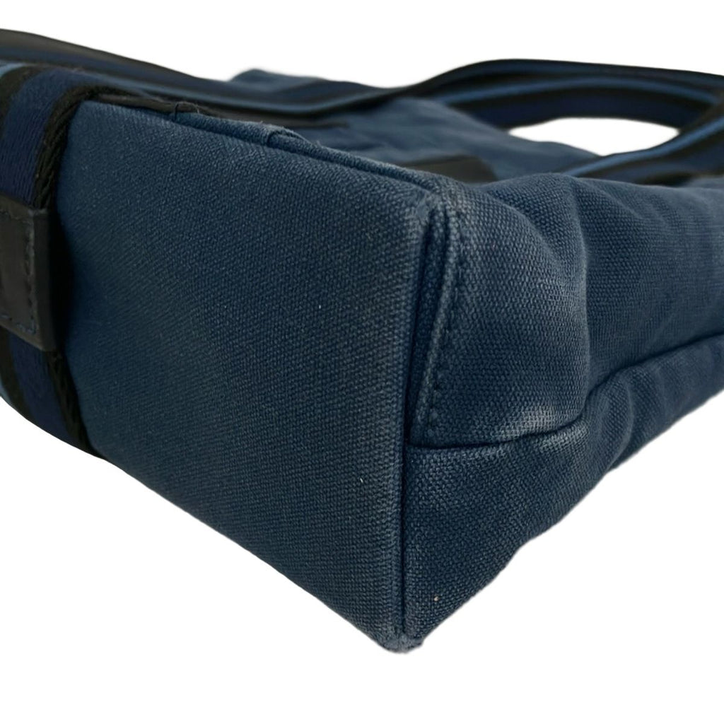 Hermes Tote Troca Horizontal MM Blue Navy Black Leather — view 6