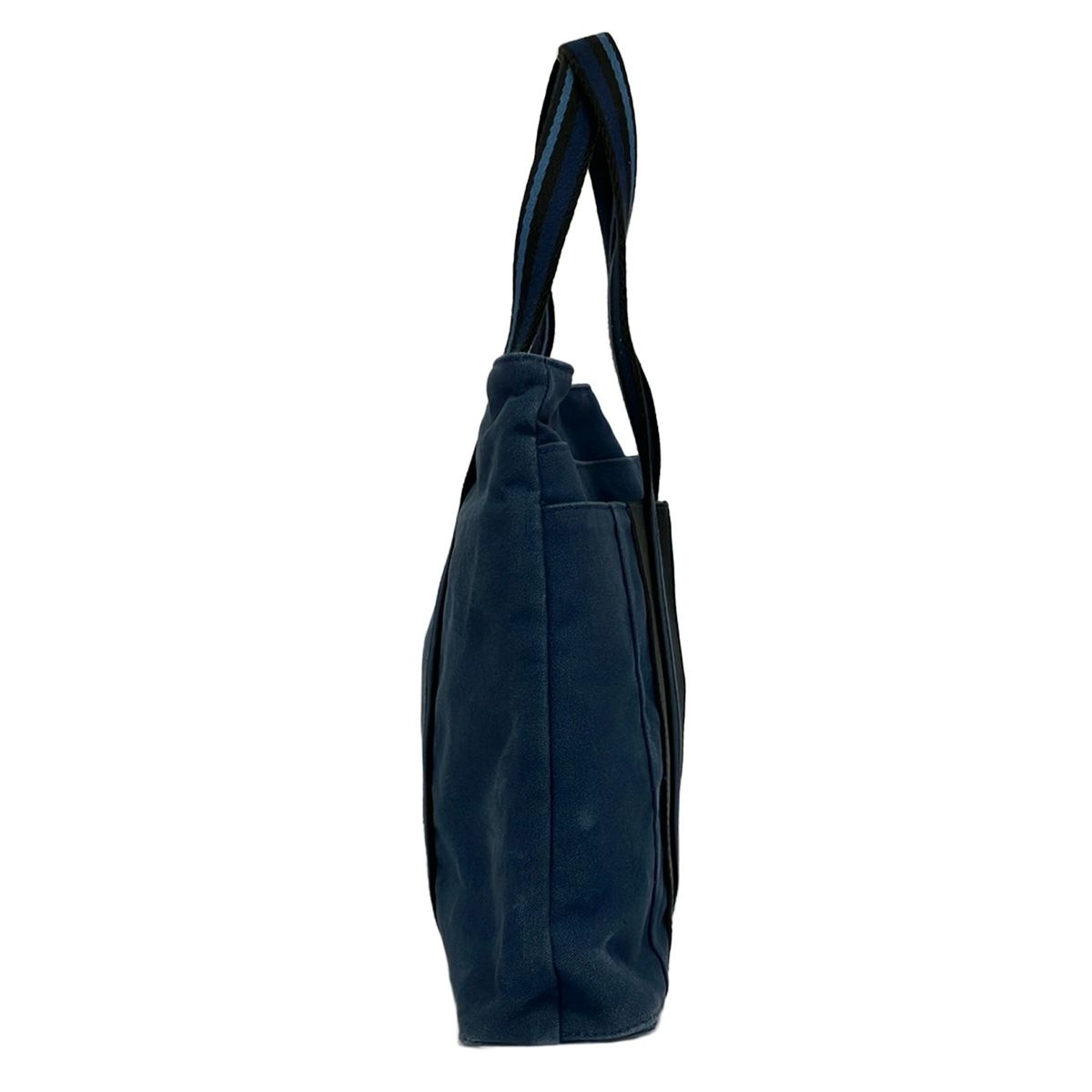 Hermes Tote Troca Horizontal MM Blue Navy Black Leather — view 4