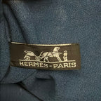 Hermes Tote Troca Horizontal MM Blue Navy Black Leather — view 8