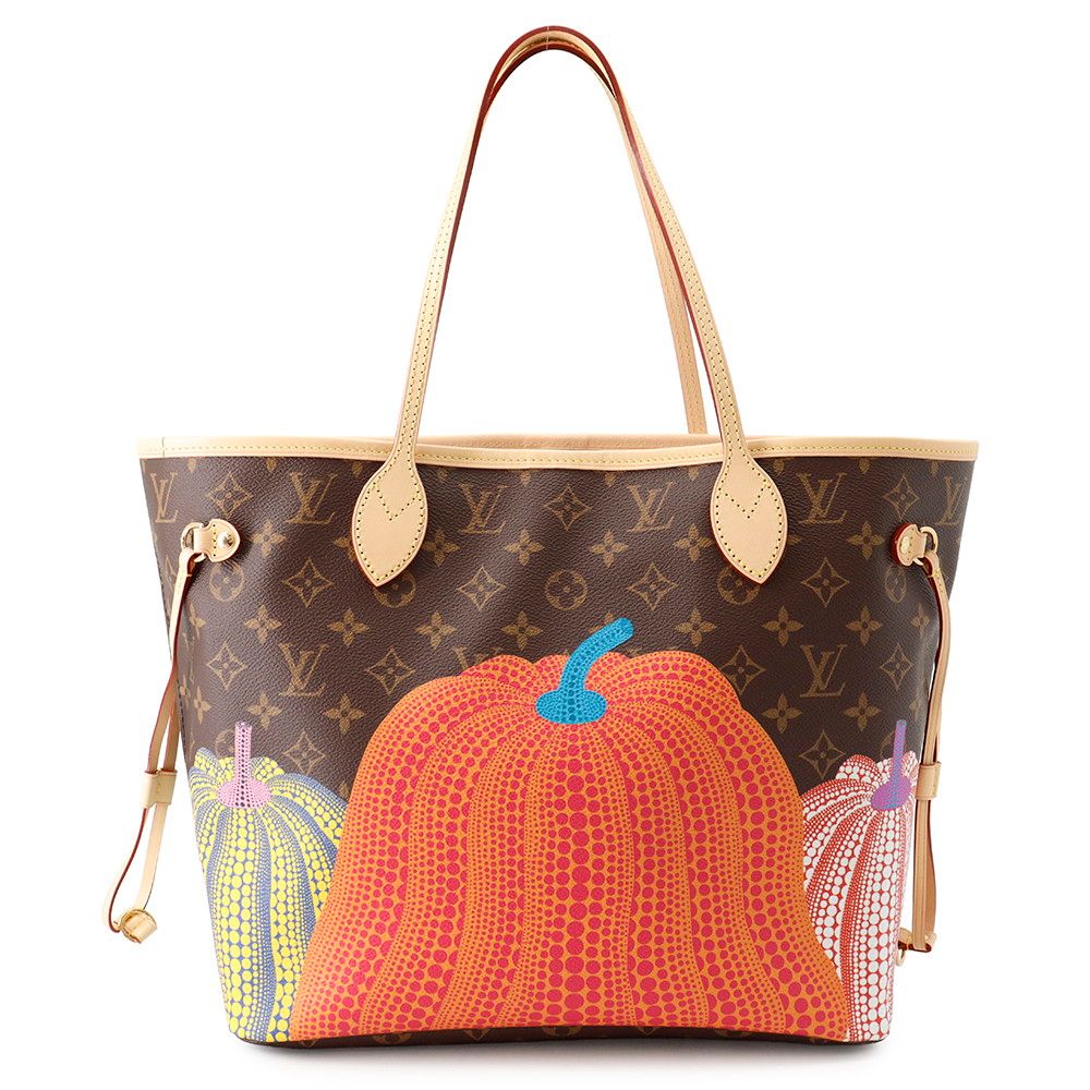 Louis Vuitton Tote Monogram Pumpkin LV Yk Neverfull MM Pouch Included Yayoi