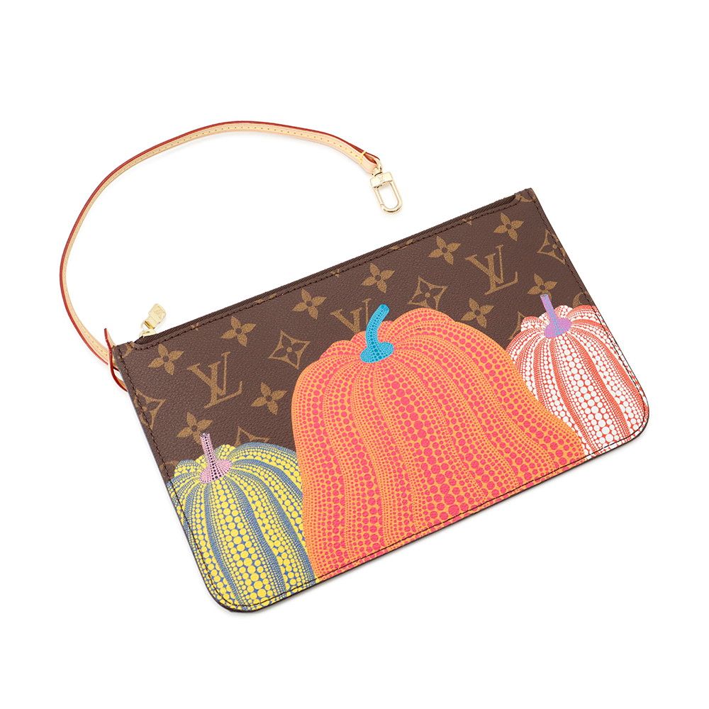 Louis Vuitton Tote Monogram Pumpkin LV Yk Neverfull MM Pouch Included Yayoi — view 6